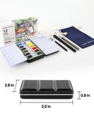 Grabie Premium Watercolor 12 Half Pan Deluxe Travel Set, Best Watercolor Paints, Artist Watercolor, Watercolor Supplies, Professional Watercolor Paint Set, Pocket Watercolor Set, Watercolor Half Pans, Watercolor Painting For Beginners