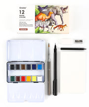 BAS221000311-13_Grabie Premium Watercolor 12 Half Pan Deluxe Travel Set, Best Watercolor Paints, Artist Watercolor, Watercolor Supplies, Professional Watercolor Paint Set, Pocket Watercolor Set