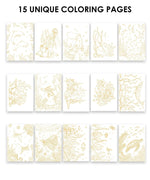 15 Sheets 140LB Ocean-Themed Watercolor Coloring Book showing intricate ocean creatures and underwater scenes on pages