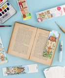 12 Sheets 140lb Watercolor Coloring Bookmarks - Townhouse Edition