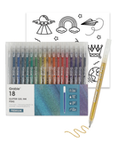 Capped Iridescent Glitter Gel Ink Pen Set Of 18