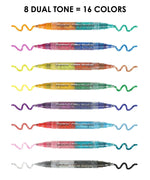 Dual Tone Iridescent Glitter Acrylic Paint Marker Set Of 8 showing vibrant dual-tone color strokes and glitter effects