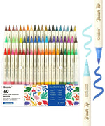 Dual Tone Brush Tip Acrylic Paint Marker Set of 60 with vibrant colors for versatile art and craft projects including scrapbooking.