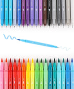 Dual Tip Water-Based Sketch Marker Set of 100 with vibrant colors, fine and broad tips for art, watercolor, and scrapbook projects