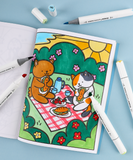 32 Sheets Whimsical Wild Friends Coloring Book: An Exclusive 4-Artist Collaboration