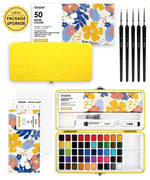 2026 Watercolor Calendar & Creative Tools Set featuring vibrant watercolors, brushes, pens, and floral design packaging