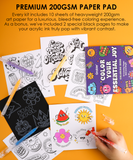 Bold & Bright Coloring Kit - Acrylic Gel Pen Set