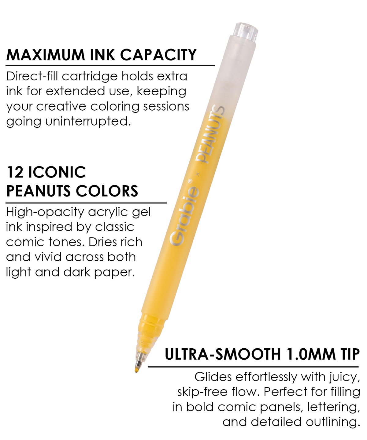 Grabie × Peanuts Bold & Vivid Acrylic Gel Pen Coloring Kit