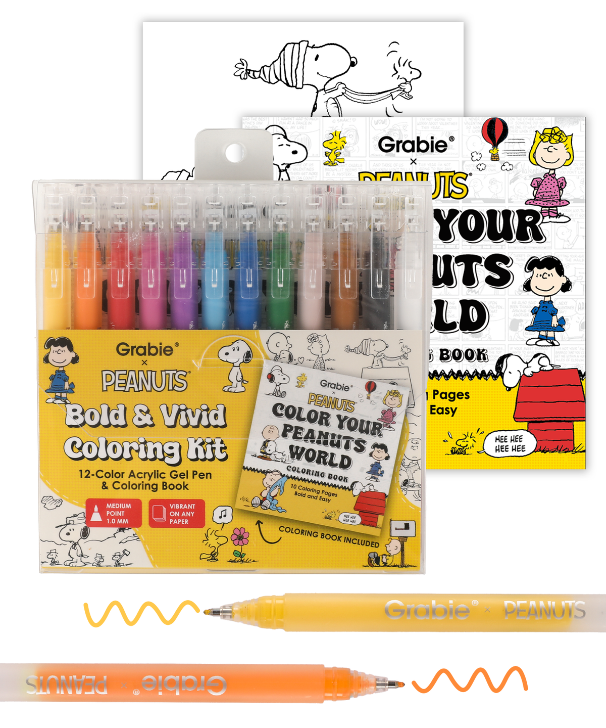 Grabie × Peanuts Bold & Vivid Acrylic Gel Pen Coloring Kit