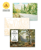 Watercolor Set Of 50 & Coloring Book Bundle