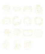 Lightly sketched floral wreaths and bouquets shown on a white background for Watercolor Set Of 50 & Coloring Book Bundle.