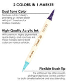 Dual Tone Brush Tip Acrylic Paint Marker Set