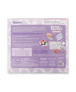 Back view of Shrink to Sparkles Craft Kit (DIY Shrinky Dinks Set) packaging showing art supplies and instructions.