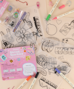 Shrink to Sparkles Craft Kit (DIY Shrinky Dinks Set) with markers, plastic sheets, and colorful charms for creative art projects 