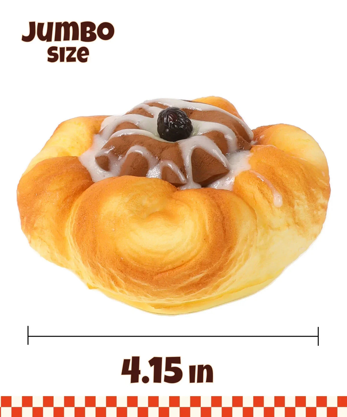 Grabie Ultimate Stress Relief Squishy shaped like a jumbo cinnamon roll with icing and a cherry on top