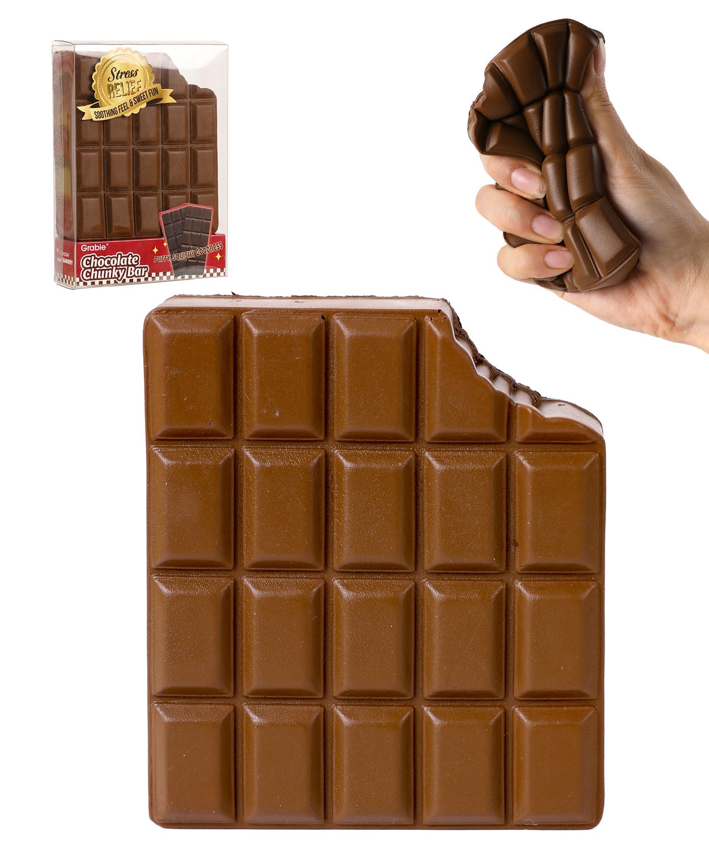 Grabie Ultimate Stress Relief Squishy - Chocolate Chunky Bar