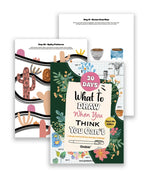 Cover and sample pages of "What to Draw When You Think You Can’t - Plant Edition" art guide with plant illustrations.