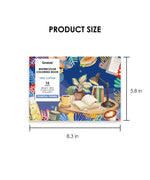 15 Sheets 140LB Essential-Themed Watercolor Coloring Book with colorful art supplies and cozy desk illustration