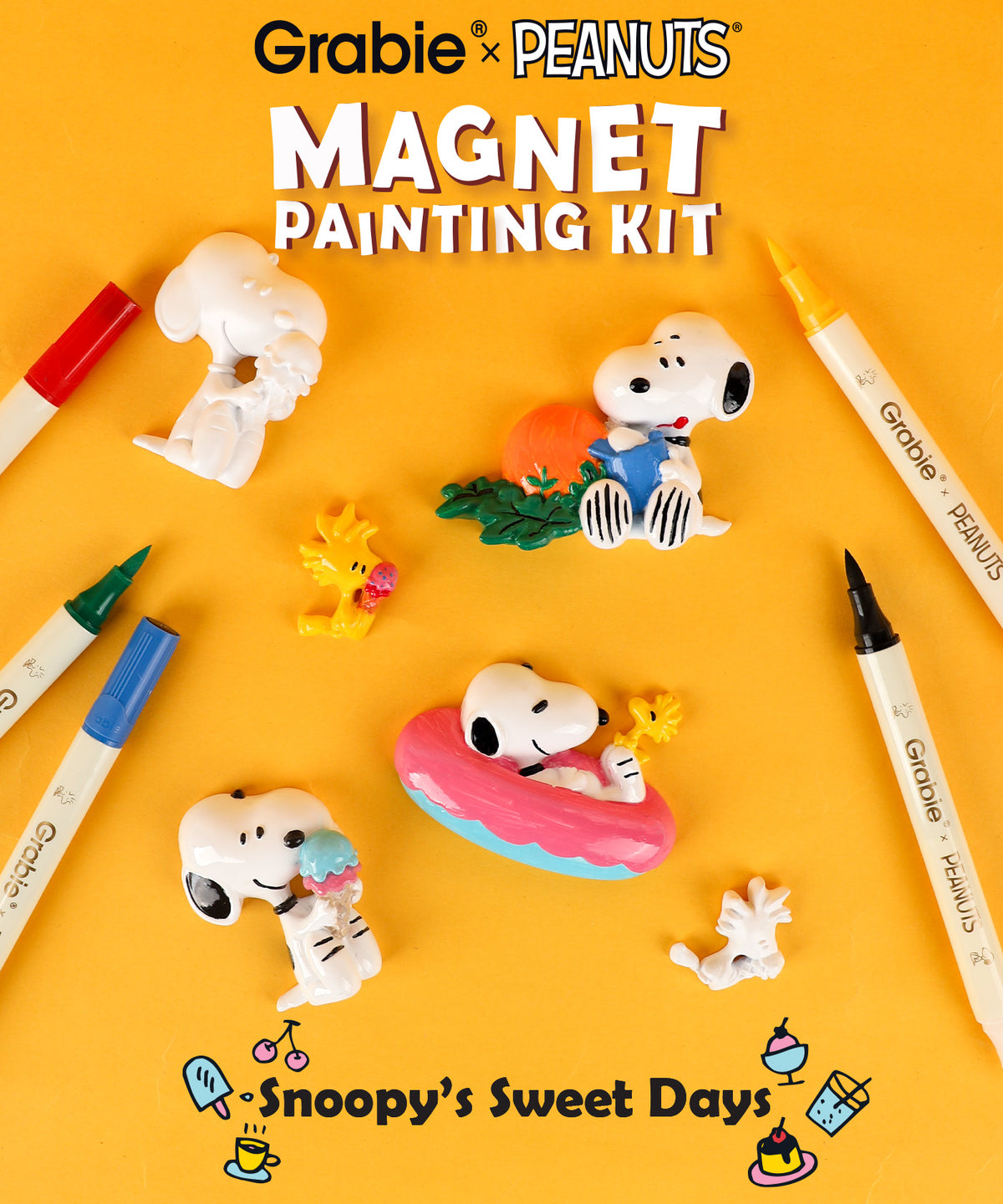 Grabie × Peanuts Magnet Painting Kit - Snoopy’s Sweet Days