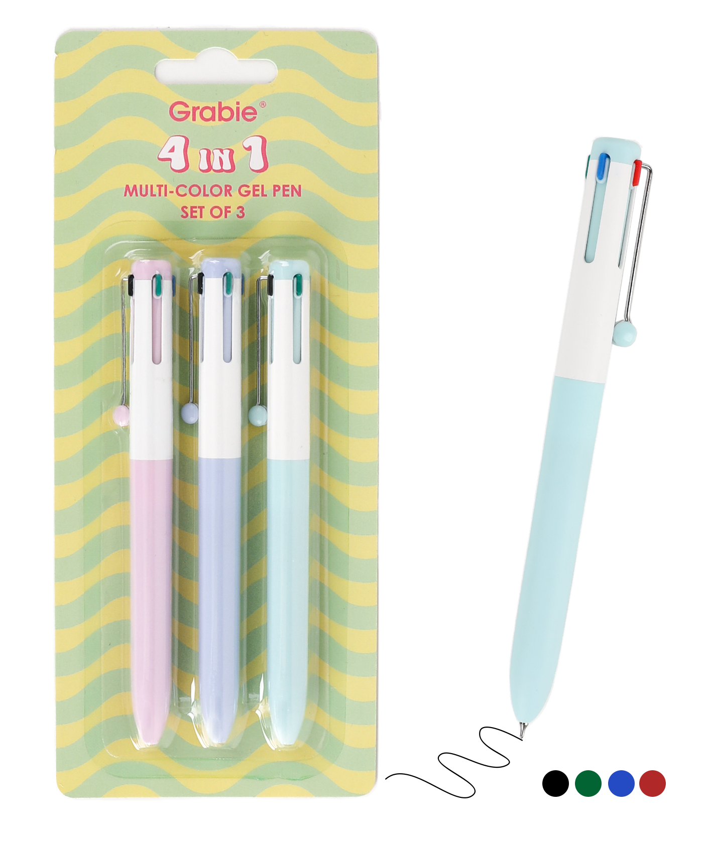 4 In 1 Multi-Color Gel Pen Set of 3