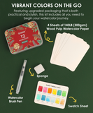 Watercolor Pocket Set Of 12 With Brush - Holiday Colors