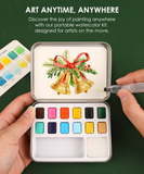 Watercolor Pocket Set Of 12 With Brush - Holiday Colors