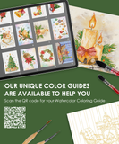 15 Sheets 140LB Holiday-Themed Watercolor Coloring Book