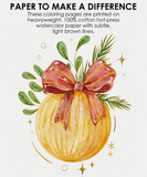 15 Sheets 140LB Holiday-Themed Watercolor Coloring Book