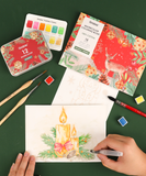 15 Sheets 140LB Holiday-Themed Watercolor Coloring Book