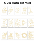 15 Sheets 140LB Holiday-Themed Watercolor Coloring Book