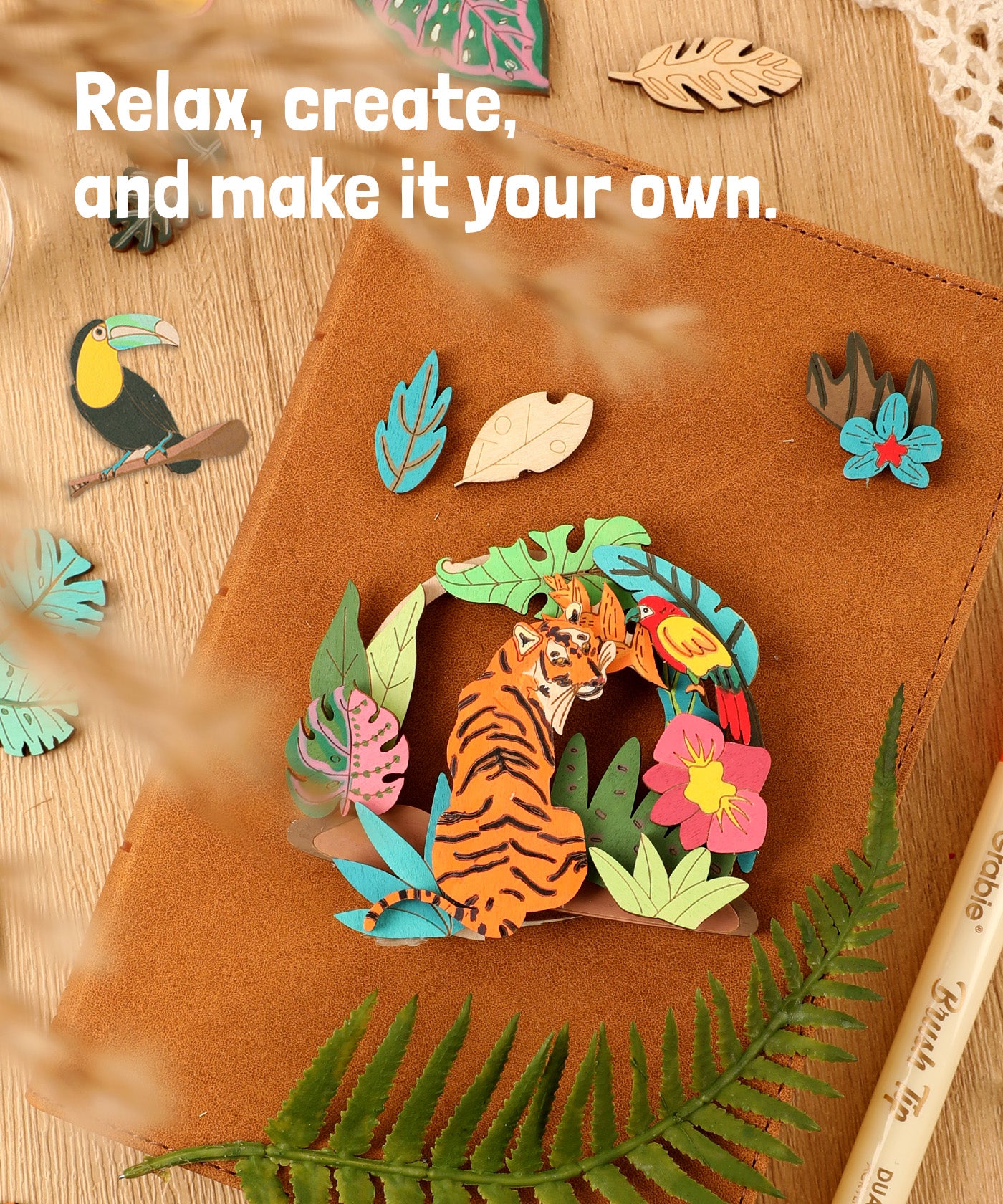 Relax and create your own wooden craft scene