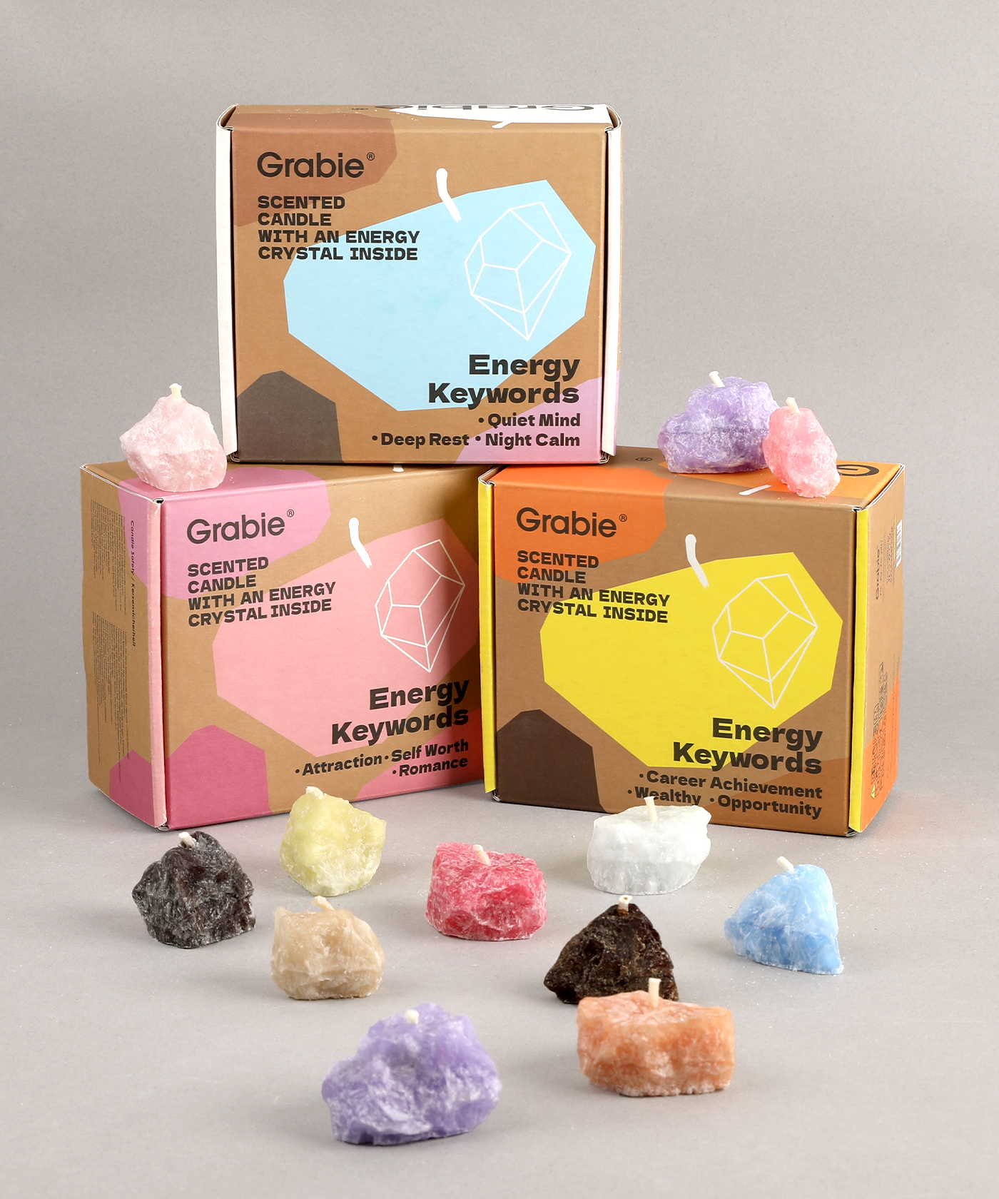 Scented Candle with an Energy Crystal inside