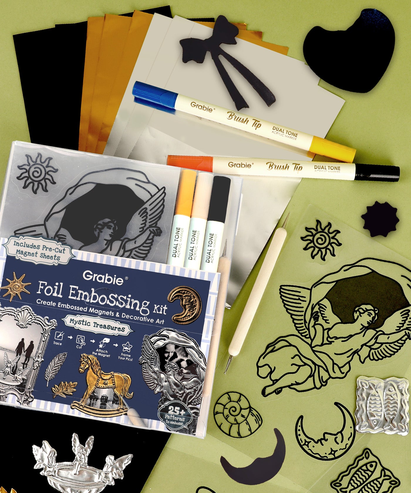 DIY Metal Foil Embossing Art Kit for Fridge Magnets