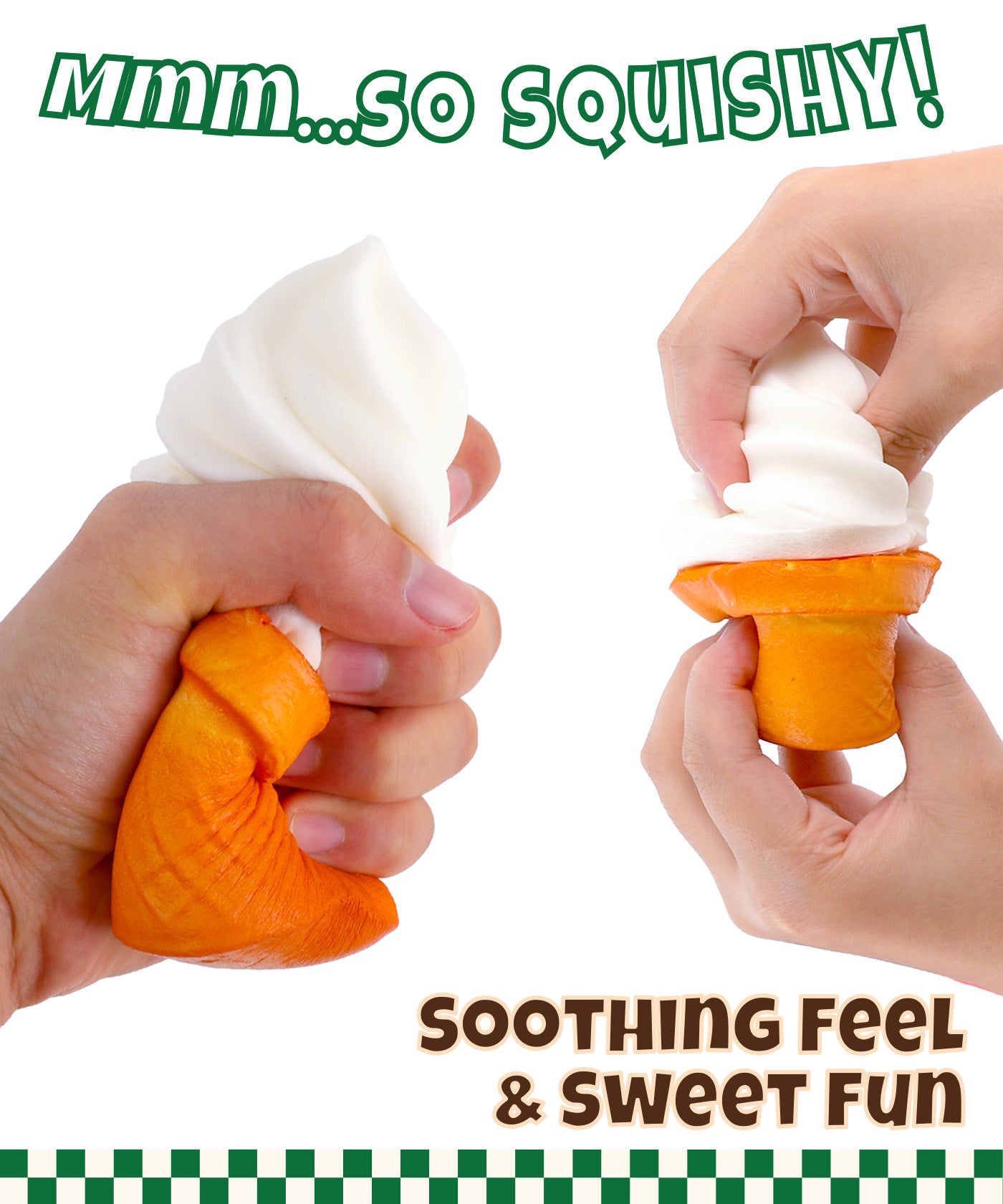 Grabie Ultimate Stress Relief Squishy - Dreamy Ice Cream Swirl (Vanilla)