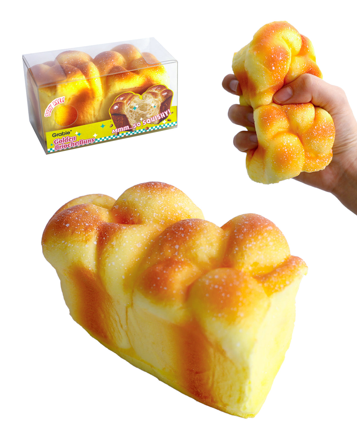 Grabie Ultimate Stress Relief Squishy - Golden Brioche Bun