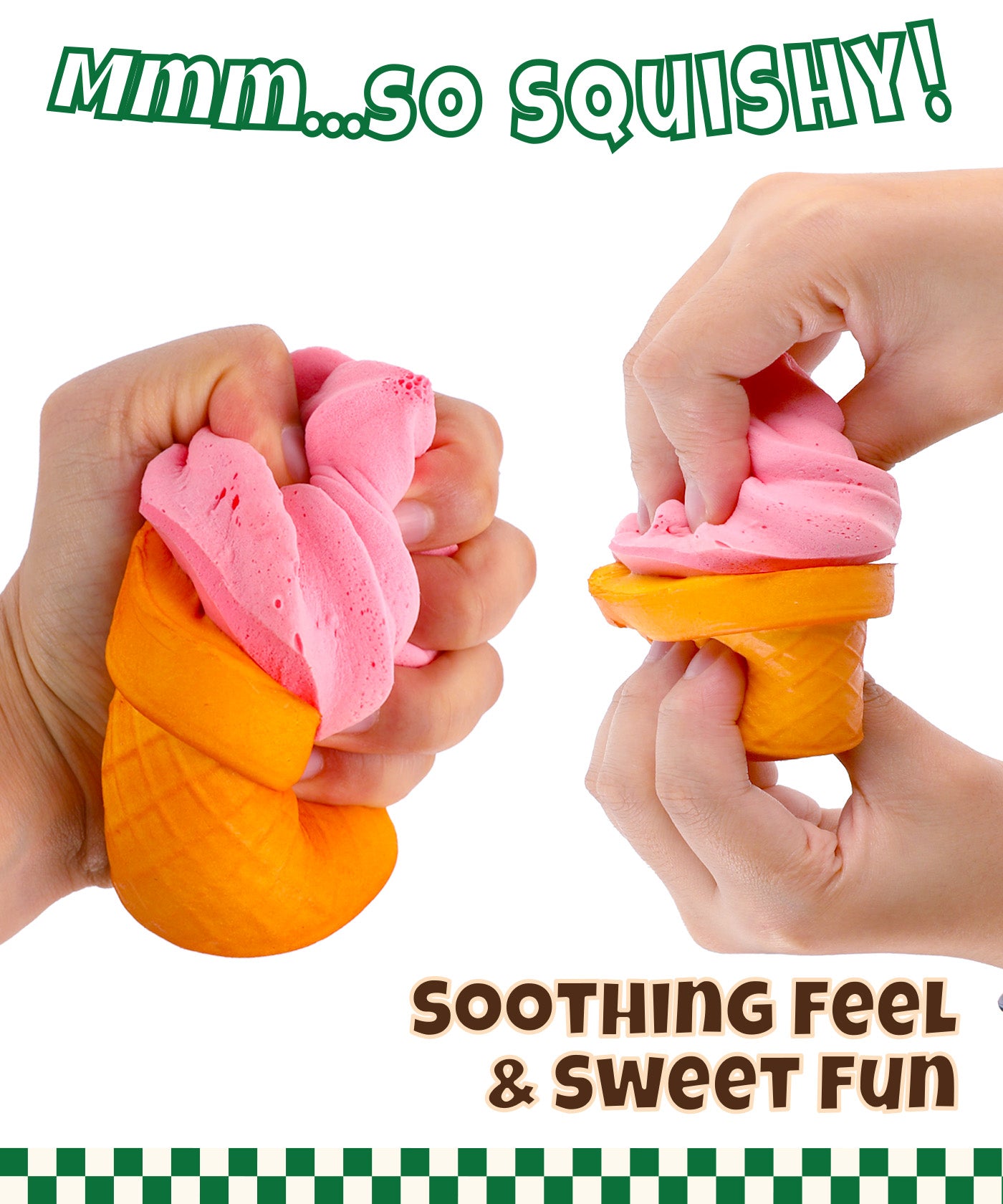 Grabie Ultimate Stress Relief Squishy - Dreamy Ice Cream Swirl (Strawberry)