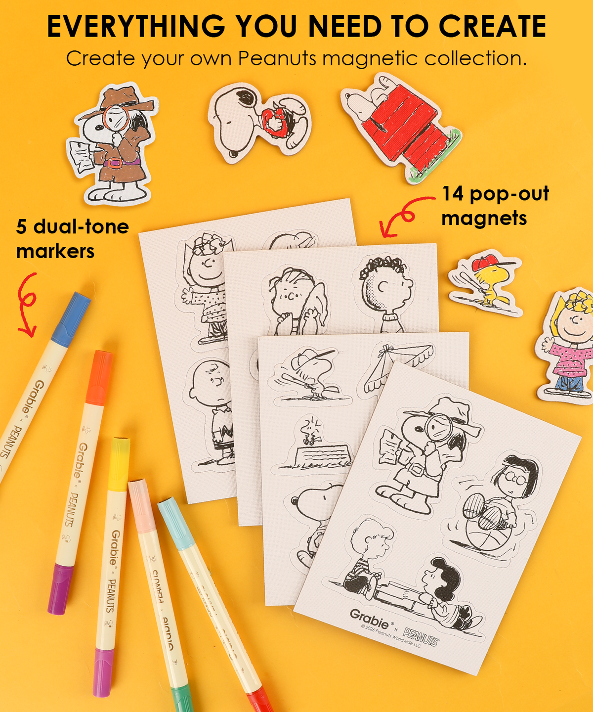 Grabie × Peanuts Pop & Paint Magnetic Canvas Kit
