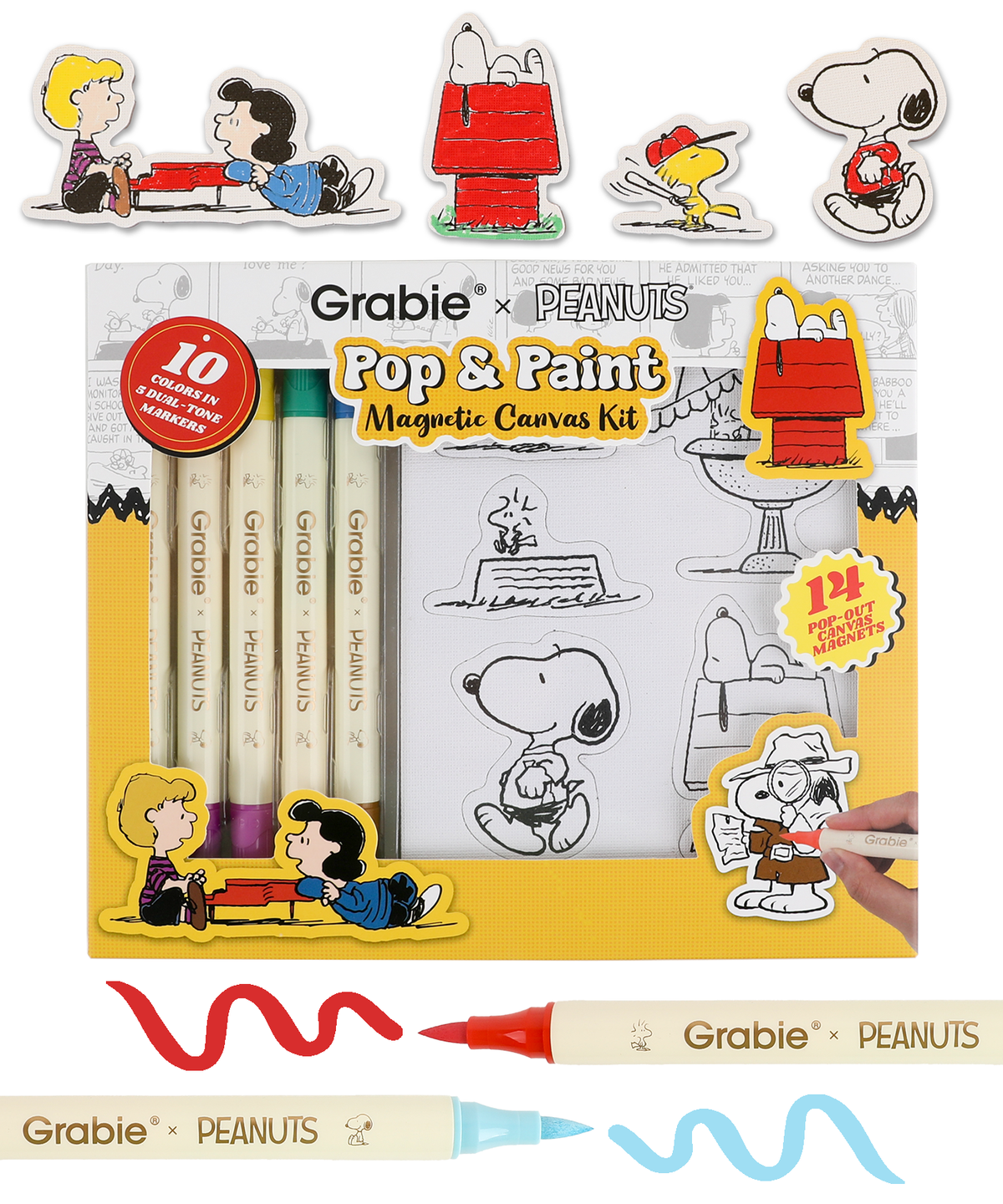 Grabie × Peanuts Pop & Paint Magnetic Canvas Kit