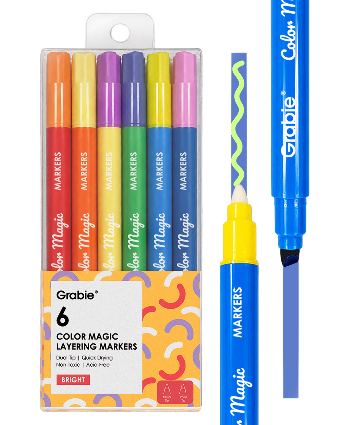 Color Magic Layering Marker Set of 6 – Bright Colors