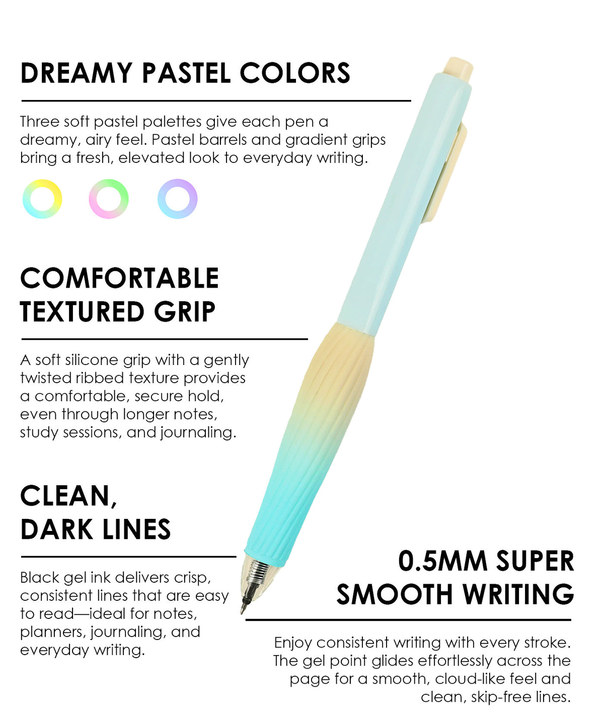 Cloud Flow Gel Ink Pen Set of 3