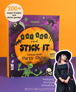 200+ Pages Halloween Party Night Collage Activity Book with spooky Halloween themed cutouts and sticker goodies