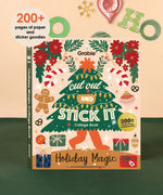 200+ Pages Holiday Magic Collage Activity Book with holiday-themed cutouts, stickers, and colorful decorations