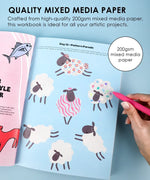 What to Draw When You Think You Can’t - Pet Edition workbook showing sheep drawings on 200gsm mixed media paper