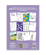Back cover of What to Draw When You Think You Can’t - Pet Edition showing 30 drawing exercises on thick artist-grade paper.