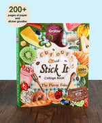 200+ Pages The Flavor Folio Collage Activity Book with colorful food illustrations for creative art and scrapbook projects