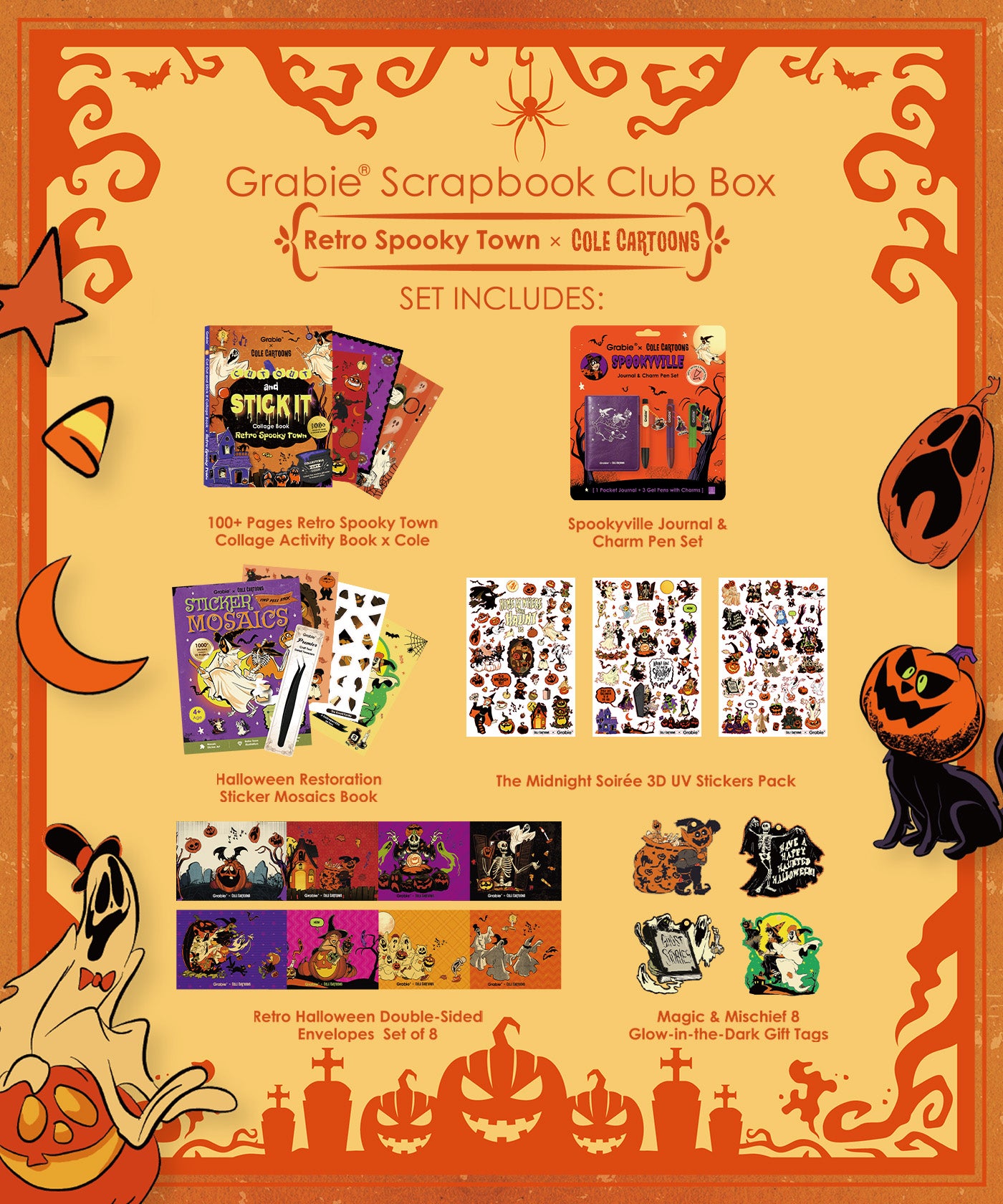 Retro Spooky Town-Themed Grabie Scrapbook Club Box [Pre-Order]