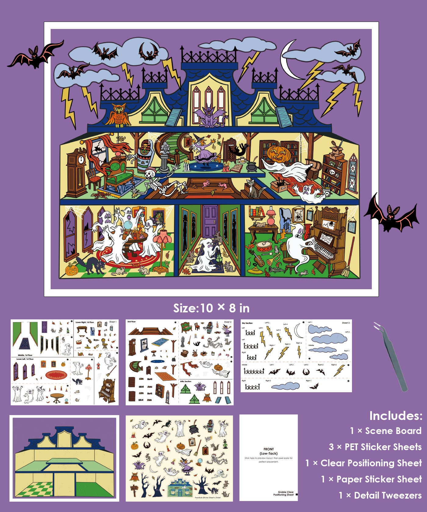 Grabie × Violet Weatherstone: The Haunted Manor Scene Sticker Kit