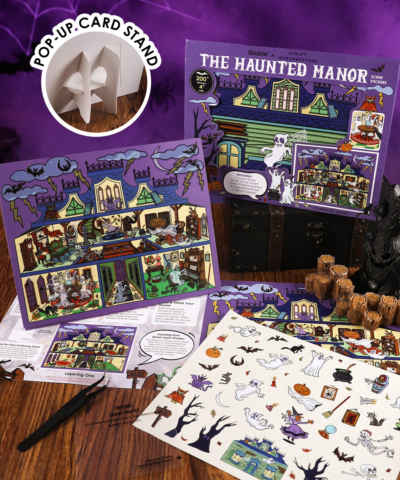 Grabie × Violet Weatherstone: The Haunted Manor Scene Sticker Kit