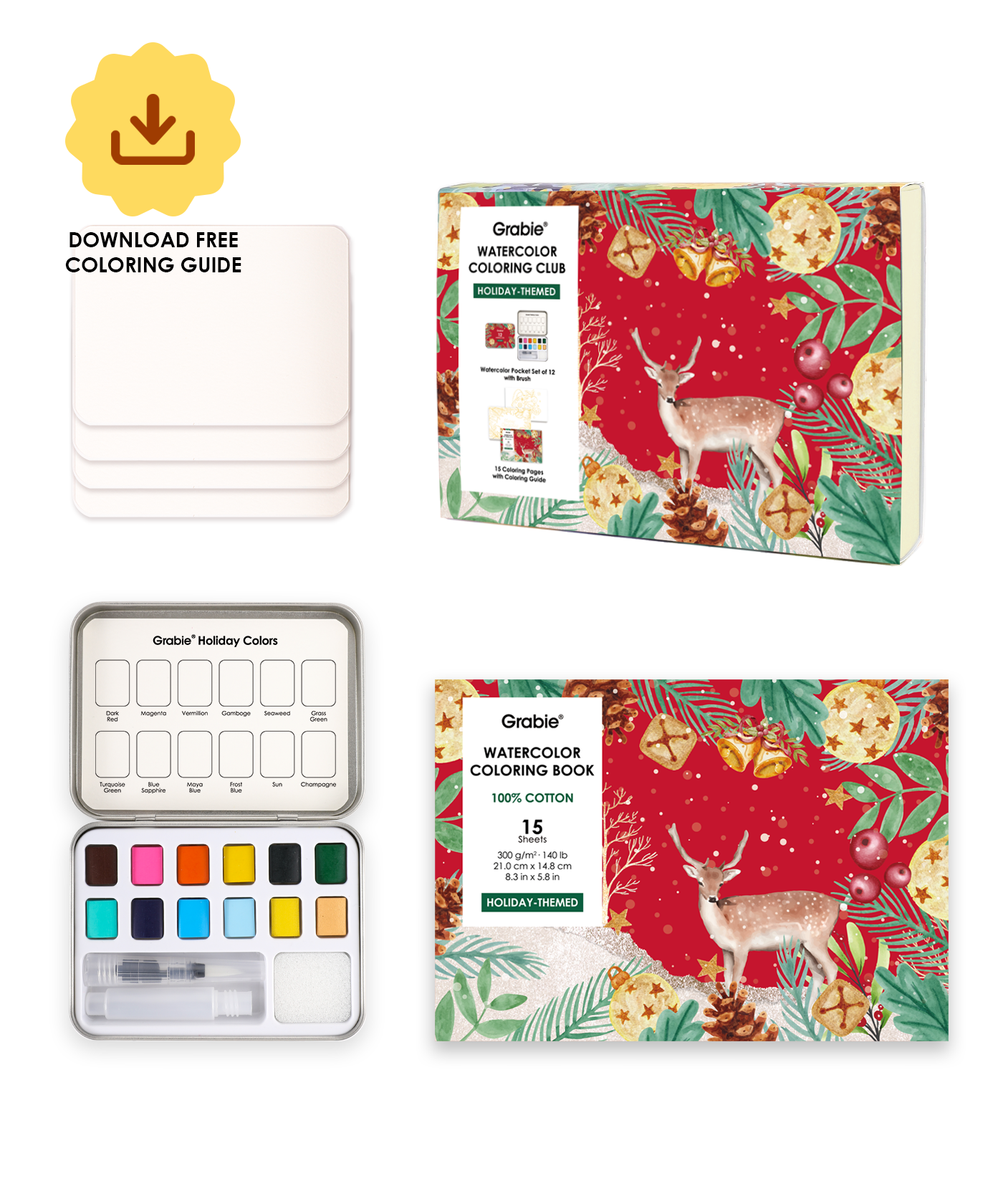 Grabie Quarterly Watercolor Coloring Club