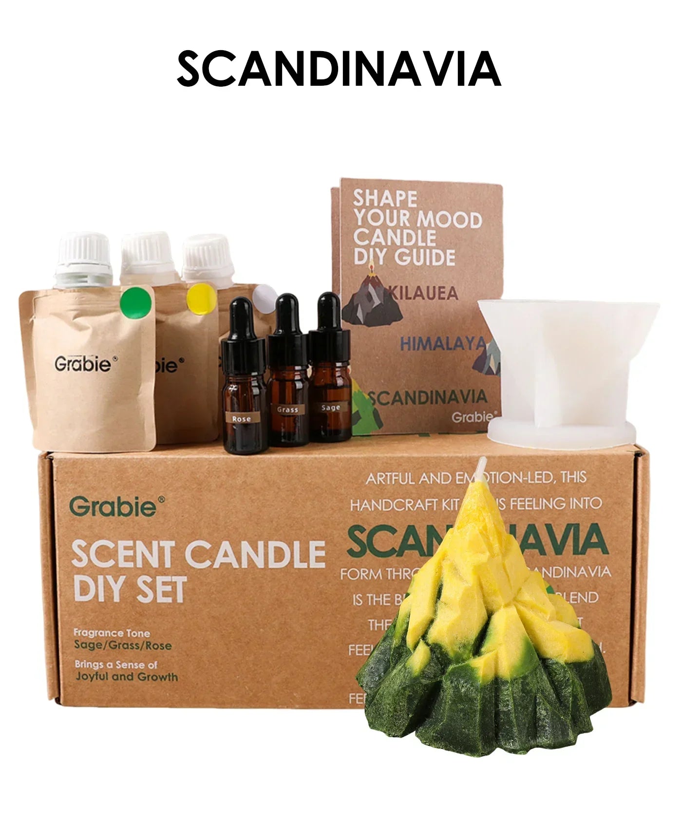 Scent Candle DIY Set with natural fragrance oils, candle mold, and guide for crafting a handmade candle